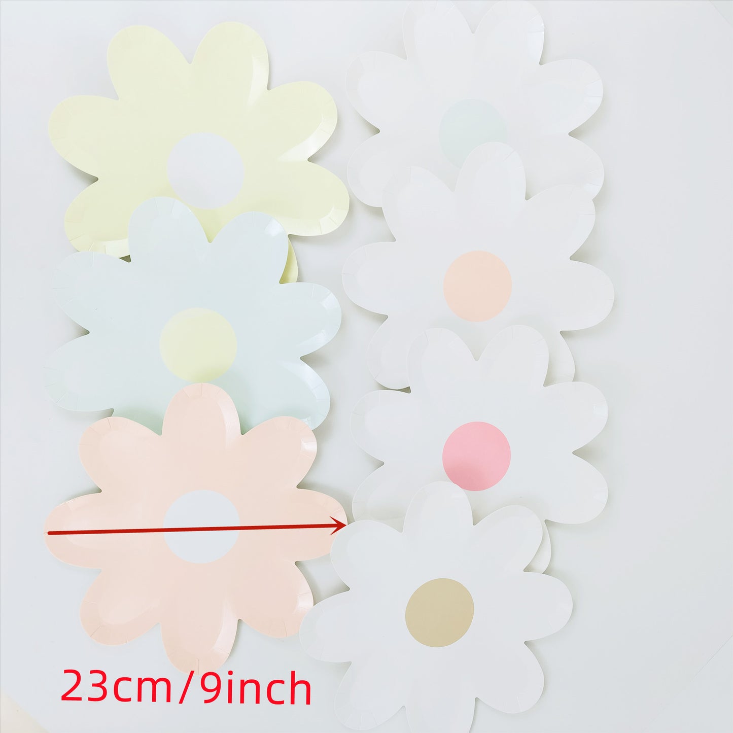 5/9 inch Floral Garden Paper Plate Disposable Tableware set Dessert Plate for Birthday Party Valentine's Day Weddings