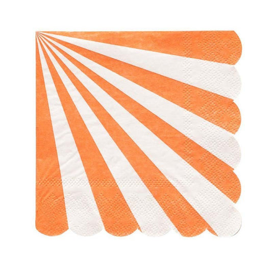 16PCs Orange Striped Paper Napkins Pack For Decoupage Luncheon Dinner Party Home Decorations