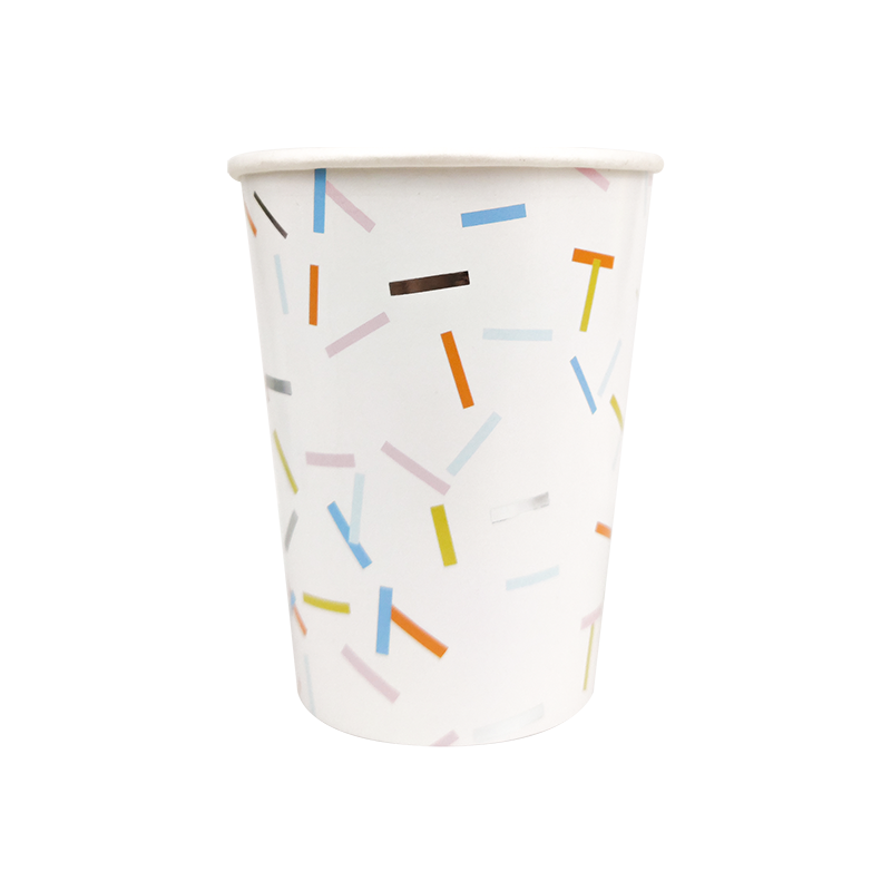 High Quality Colorful Stripes White Paper Cups * 8PCs
