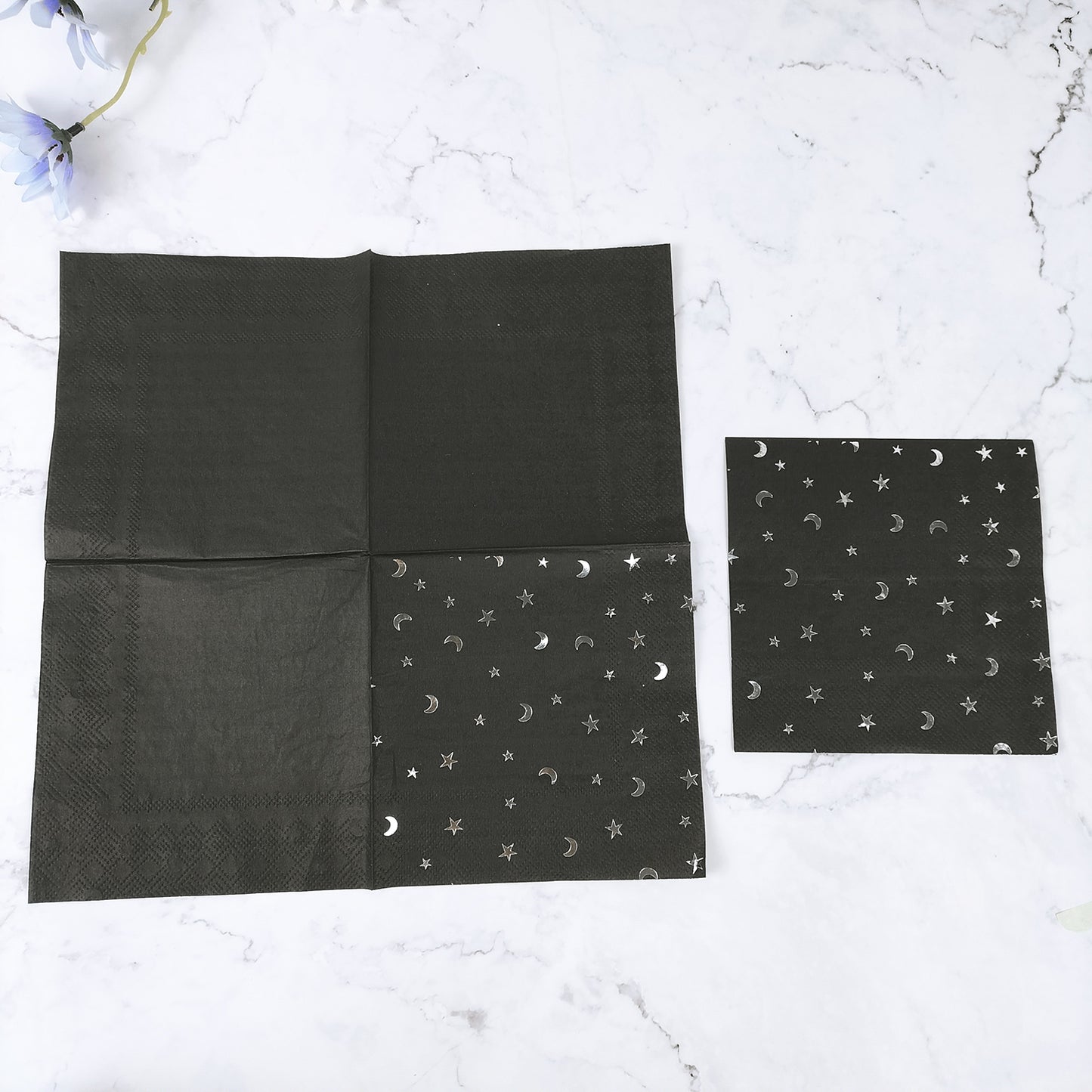 Black Star Moon Disposable New Year Paper Tableware Party Plates Cup Napkins Supply