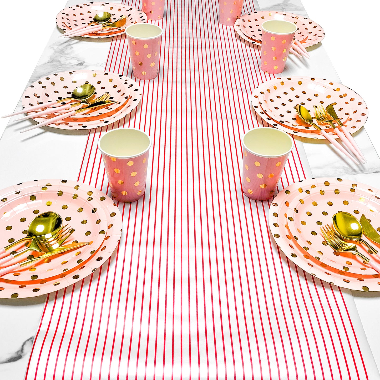 PE Party Supplies Table Runner Plates Cups for Thanksgiving Birthday Party Table Cover Paper Tableware set Dinnerware