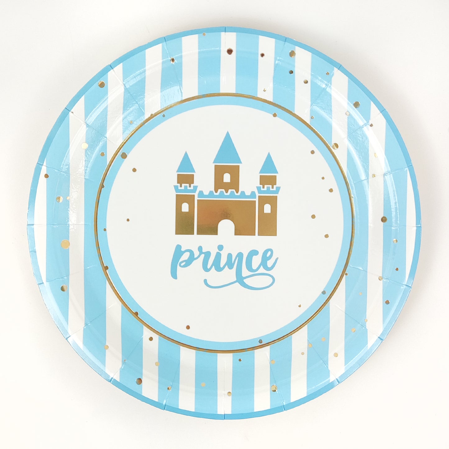 Prince Design Paper Tableware Set Disposable Party Plate Cup Napkin for Baby Shower Boy's Birthday
