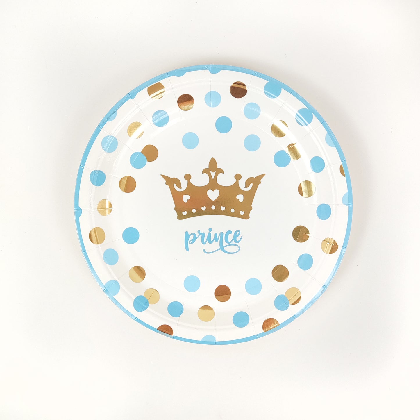 Prince Design Paper Tableware Set Disposable Party Plate Cup Napkin for Baby Shower Boy's Birthday