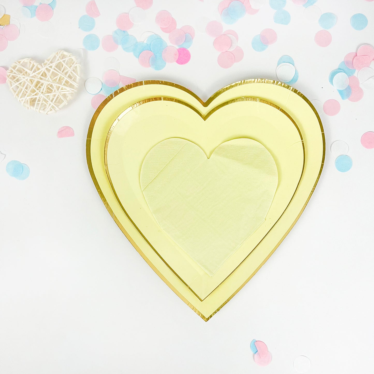 Colorful Heart Paper Plate With Golden Edge Paper Plate Event Party Supplies Paper Plates For Birthday Weddings Valentine