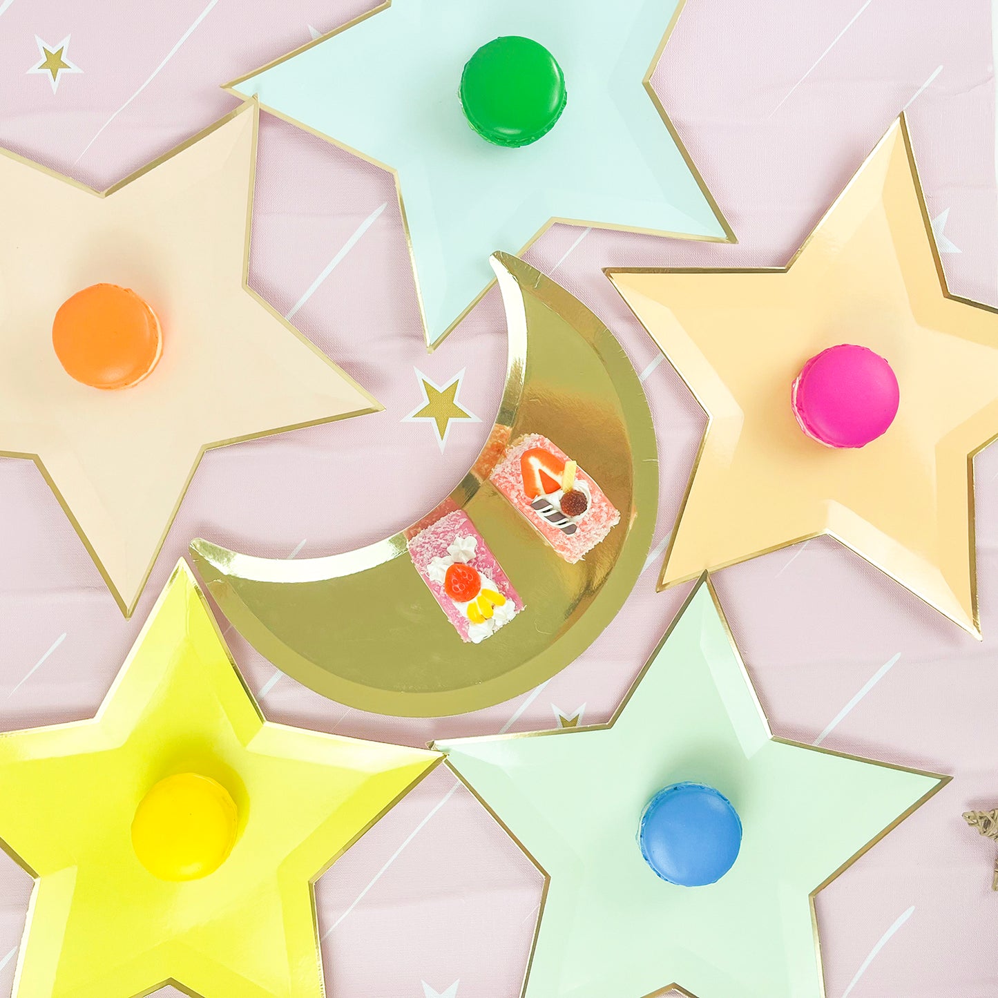 Star Plates Graduation Party Decor First Birthday Boy Girl Baby Shower Foil Paper Disposable Plate Party Tableware