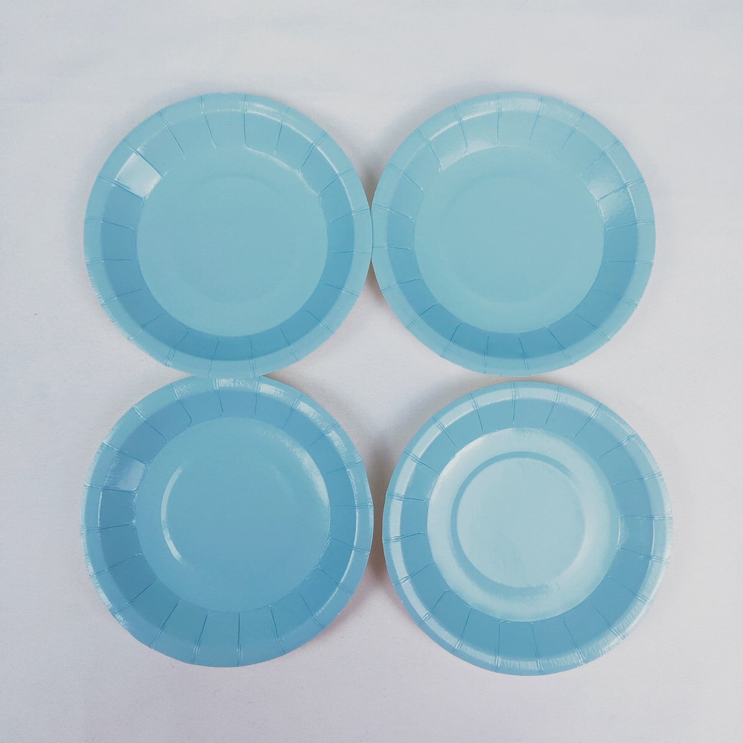 8PCs Solid Blue Mini Round Paper Plates 4 inch