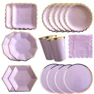Purple Violet Color Party Paper Napkins Plates Cups Kits Party Tableware Event & Party Supplies