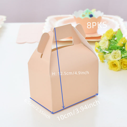 Paper Treat Boxes 8 PCS Candy Cake Gift Box DIY Favors Bag Snack Goodie Cardboard Dessert Boxes Prefect for Birthday Party Gift Giving Wedding Baby Shower Graduation Party Supplies