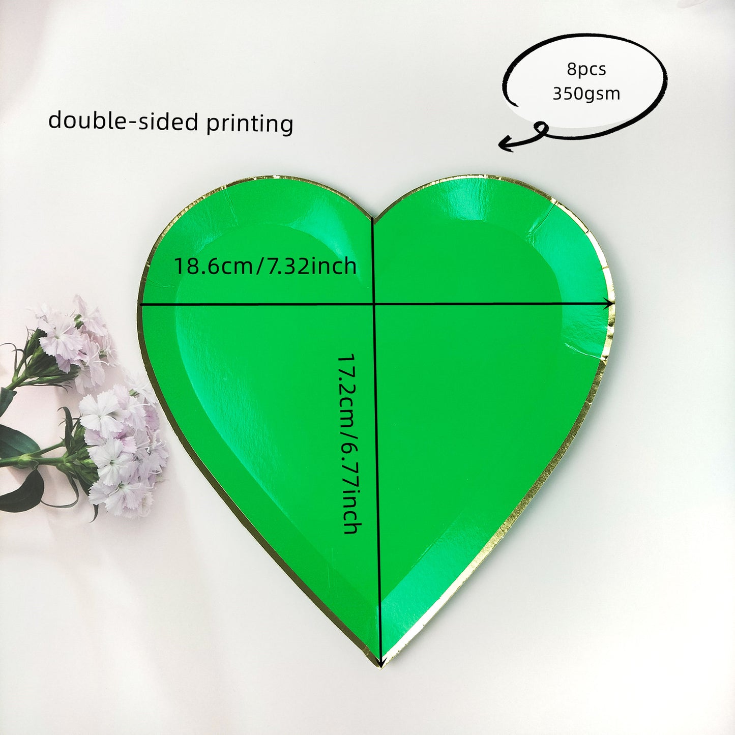 Disposable Eco-friendly Paper Plates Heart Shaped Dinner Party Cute Wedding Party Party Plates 8 Pieces