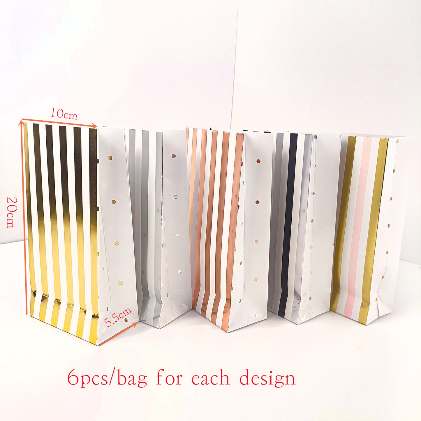 6Pcs Stamping gift bag decorated birthday paper bag gift bag sent for external packaging