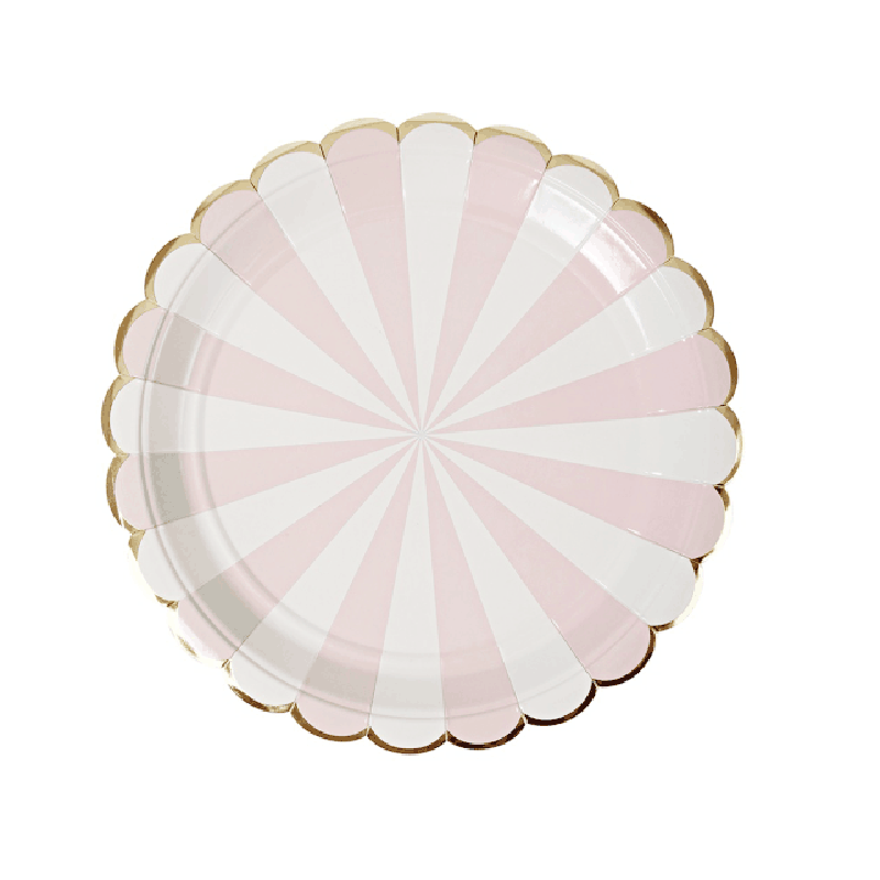 8PCs 7 inch Flower Shape Paper Plates Spring Summer Picnic Dinner Party Wedding Decoration Disposable Plates