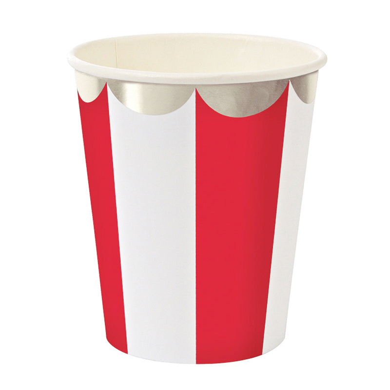 8PCs Circus Pattern Disposable Paper Cups 270ml Tableware Baby Shower Birthday Party Supplies Decoration Paper Cup