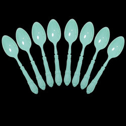 8PCs Solid Color Plastic Disposable Cutlery Knife Forks Spoons Tableware Set Wedding Birthday Party Supplies Decorations