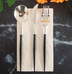 4PCs Dinnerware Plastic Disposable Cutlery Knife Fork Spoon Napkin Tableware Set Wedding Baby Shower Birthday Party Supplies Decorations