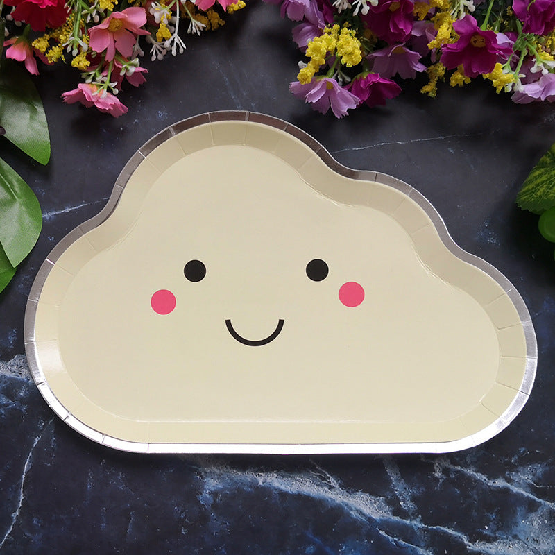 8PCs Cloud Paper Plates Dinner Plate 10*7 inch