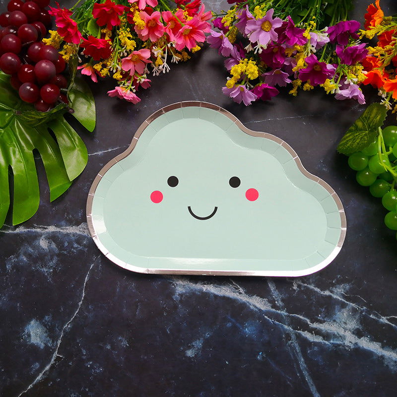 8PCs Cloud Paper Plates Dinner Plate 10*7 inch