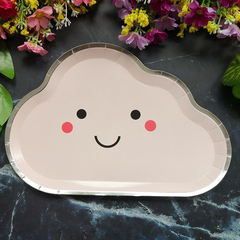 8PCs Cloud Paper Plates Dinner Plate 10*7 inch