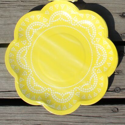 12PCs 8" Flower Shape Paper Plates Picnic Dinner Party Wedding Tableware Decoration Disposable Plates