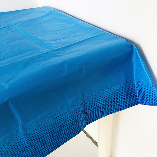 Blue Disposable Paper Tablecloths for Round Tables Cover Party Supplies 55.1 x 55.1 inch