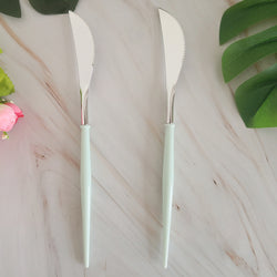 8PCs Plastic Disposable Cutlery Knife Forks Spoons Tableware Set Wedding Baby Shower Birthday Party Supplies Decorations