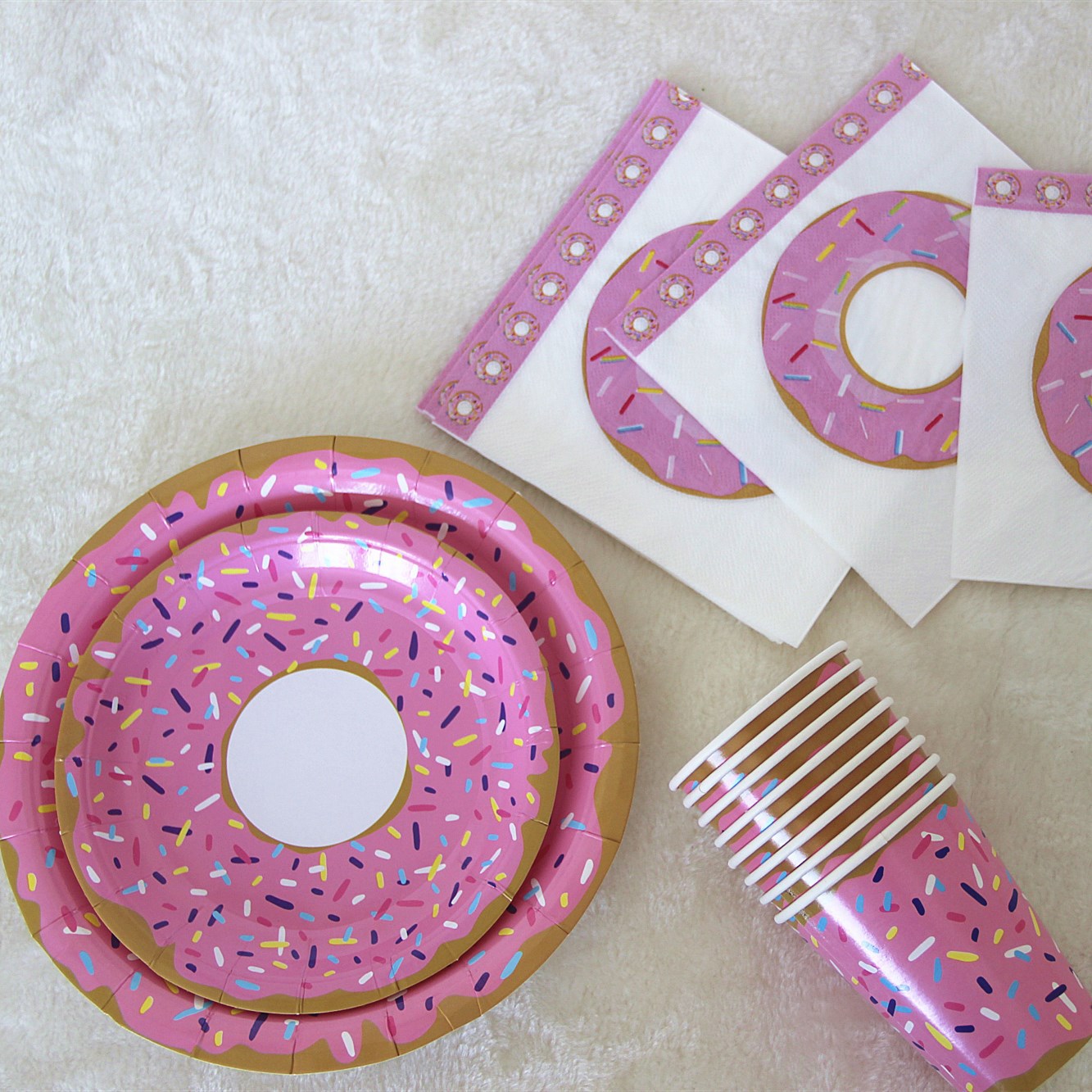 16PCs Sweet Donut Paper Napkin Tissue 33*33cm