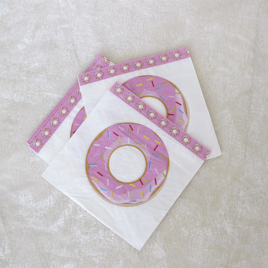 16PCs Sweet Donut Paper Napkin Tissue 33*33cm