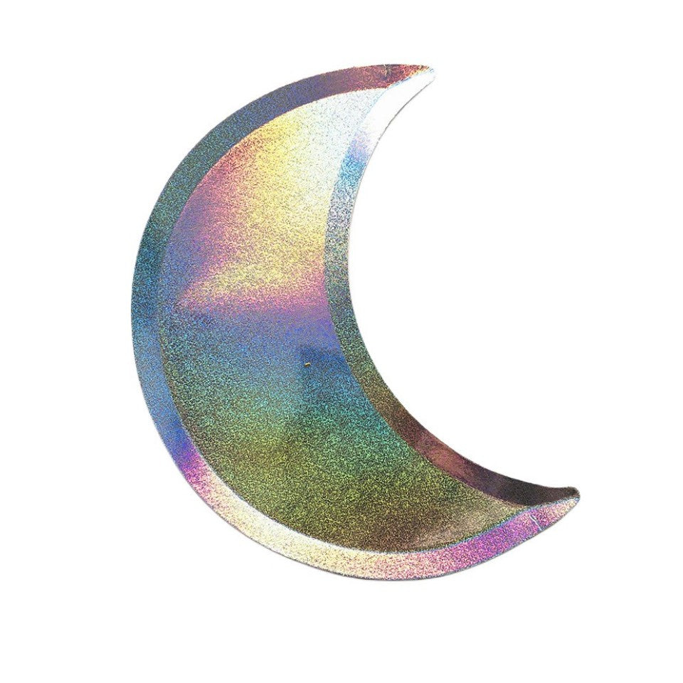 8PCs Laser Color Moon Shape Paper Plates Cake Dessert Disposable Party Supplies for Kids Adults