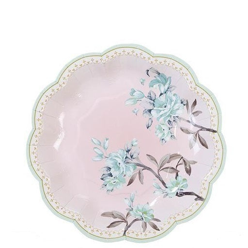 8PCs 7" Chinese Style Flower Plates Picnic Dinner Party Wedding Decoration Disposable Plates