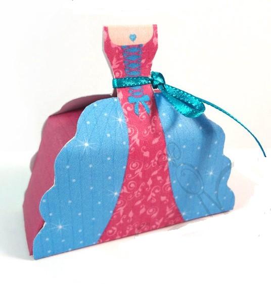 HOT Princess Dress Shiny Paper Gift Bags Baby Shower Birthday Party Decoration Supplies Paper Gift Bag Box