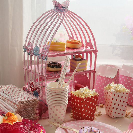 Birdcage Cake Stand Paper Display Dessert Tower 3 Tier Holder Wedding Party Supplies Decoration