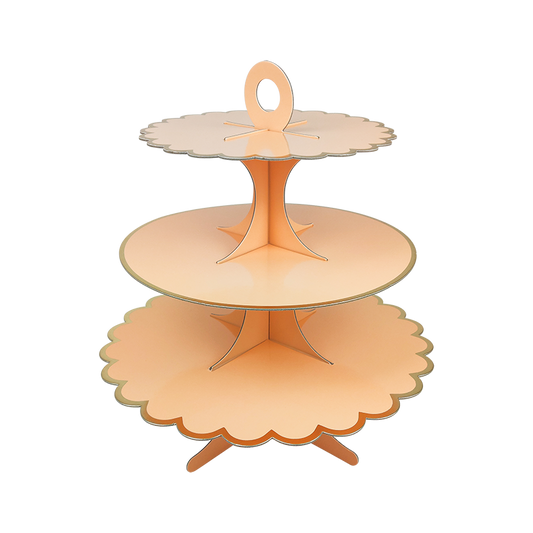 Orange 3-Tier Round Cardboard Cupcake Stand Party Supplies Decorations