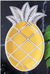 8PCs 8 Inch Cute Pineapple Shape Paper Plate Tableware Decorations for Kids Party Dinner Disposable Plates