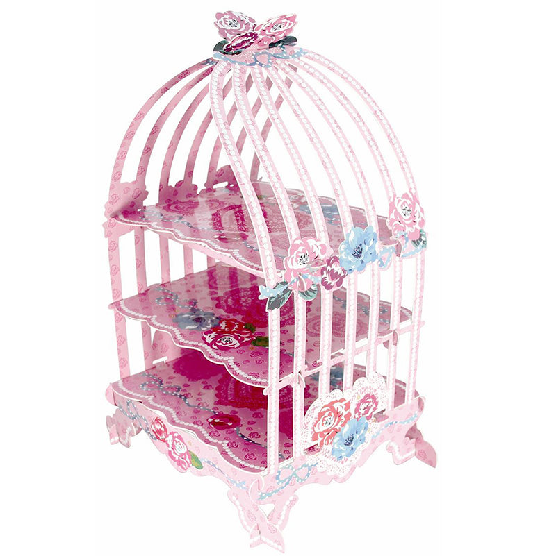 3 Tier Flower Birdcage Cupcake Stand Paper Display Dessert Tower Holder Wedding Birthday Party Supplies Decoration