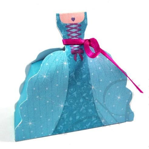 HOT Princess Dress Shiny Paper Gift Bags Baby Shower Birthday Party Decoration Supplies Paper Gift Bag Box