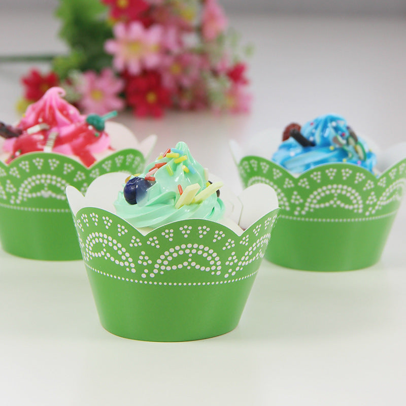 12PCs/Bag Lace Pattern Cupcake Wrapper Weddings Baby Shower Birthday Party Decorations Supplies Cupcake Wrappers
