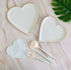 40PCs Love Heart Disposable Paper Tableware Set for Birthday Wedding Baby Shower Decoration Paper Plates Cups Napkin Party Supplies