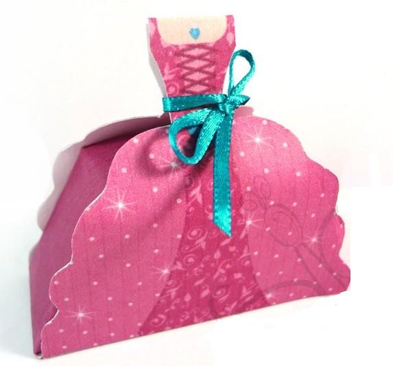 HOT Princess Dress Shiny Paper Gift Bags Baby Shower Birthday Party Decoration Supplies Paper Gift Bag Box