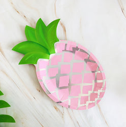 8PCs 8 Inch Cute Pineapple Shape Paper Plate Tableware Decorations for Kids Party Dinner Disposable Plates