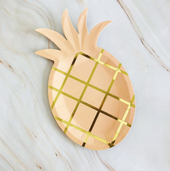 8PCs 8 Inch Cute Pineapple Shape Paper Plate Tableware Decorations for Kids Party Dinner Disposable Plates