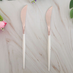 8PCs Fashion Plastic Disposable Cutlery Knife Forks Spoons Tableware Set Wedding Birthday Party Supplies Decorations