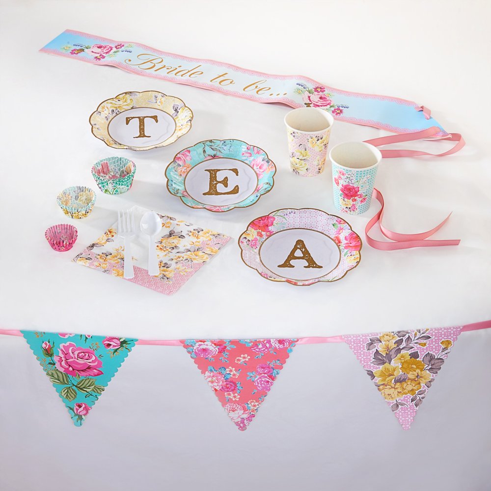 8PCs 7 inch Flower Letter Paper Plates Tableware Decorations Party Wedding Dinner Disposable Plate