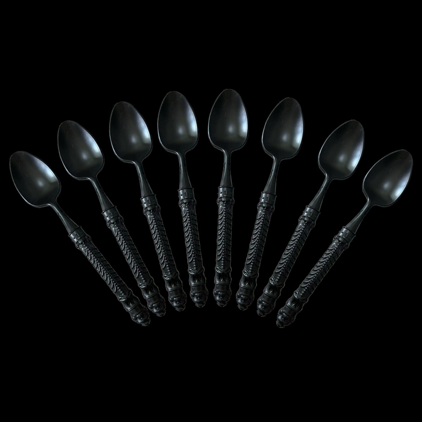 8PCs Black White Plastic Disposable Cutlery Knife Forks Spoons Tableware Set Birthday Party Supplies Decorations