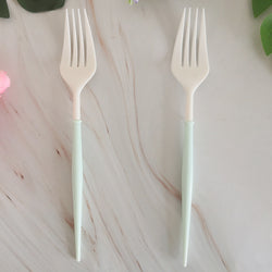 8PCs Plastic Disposable Cutlery Knife Forks Spoons Tableware Set Wedding Baby Shower Birthday Party Supplies Decorations