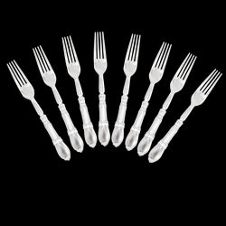 8PCs Solid Color Plastic Disposable Cutlery Knife Forks Spoons Tableware Set Wedding Birthday Party Supplies Decorations