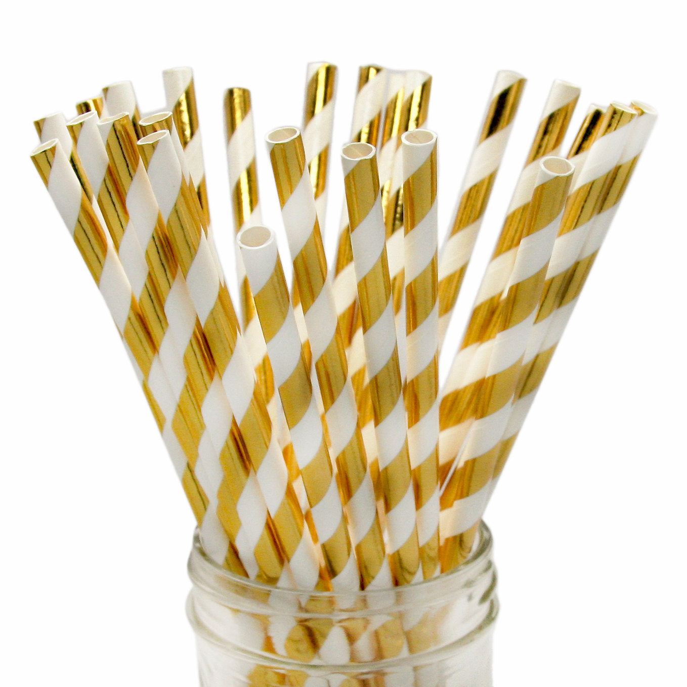 25PCs/Bag Golden Paper Straws Disposable