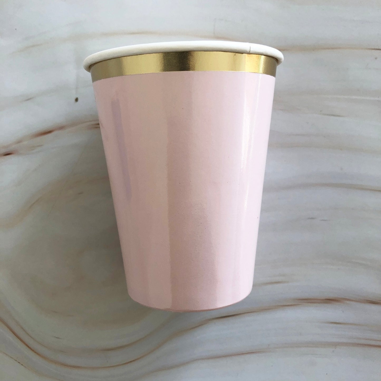 8PCs Golden Rim Paper Cups Disposable Tableware Party Supplies 270ml