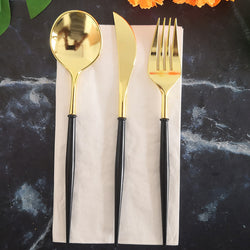 4PCs Dinnerware Plastic Disposable Cutlery Knife Fork Spoon Napkin Tableware Set Wedding Baby Shower Birthday Party Supplies Decorations