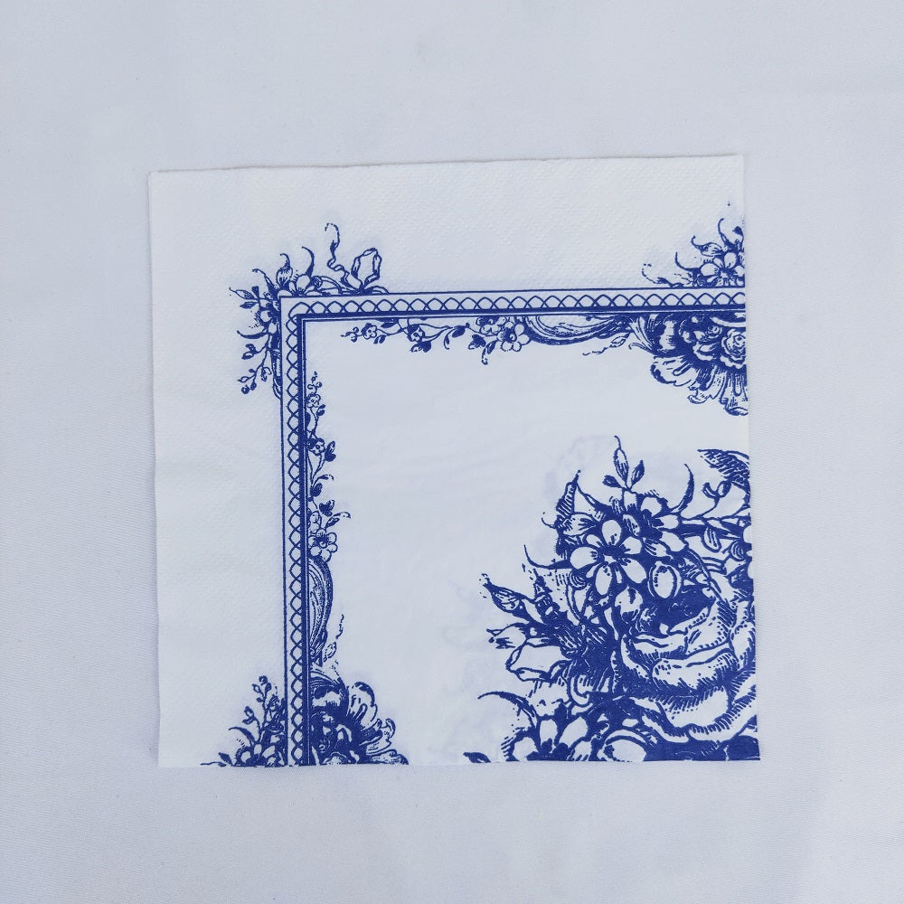 Chinese Style Blue Flower Paper Napkins 33*33cm