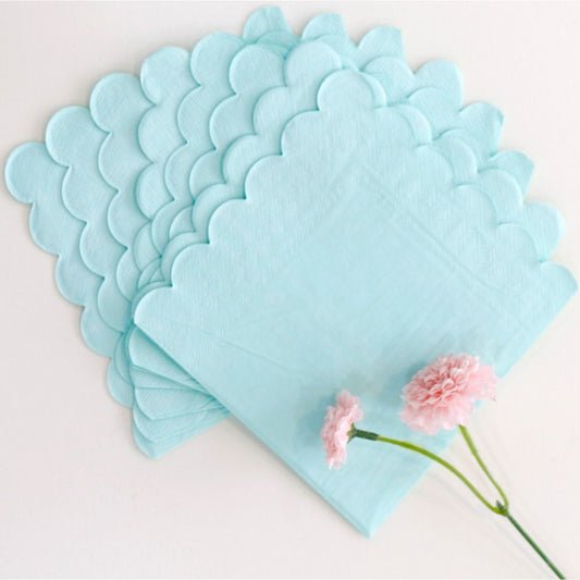 16PCs Solid Blue Paper Napkins For Decoupage Luncheon Home Decor Party Supplies 3-Ply 33cm