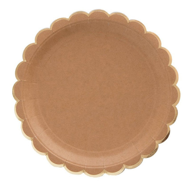 Solid Brown Party Plates and Cups and Napkins Sets Luncheon Dinner Party Supplies Decorations Paper Tableware Set